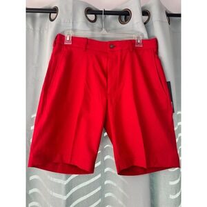 Walter Hagen Performance II Mens Golf Shorts Red W30 9 Inch Inseam